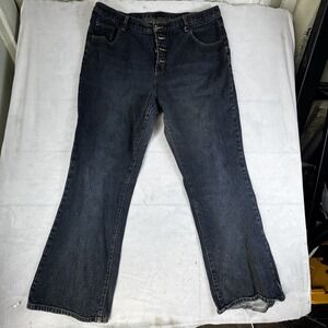 Bailey's Point Womens Bootcut Jeans Blue Denim Button Fly Classic Size 20W